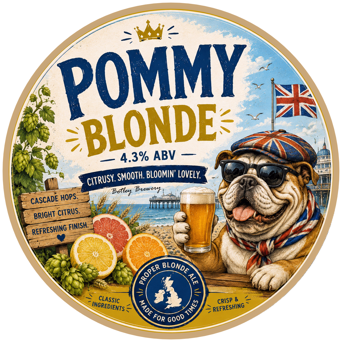 Pommy Blonde pump clip